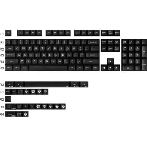 Maxkey Keycaps SA Profile Japanese Keycaps For Mechanical Keyboard Double-Shot ABS 129 Keys Keycap For GH60 GK64 RK87 Anne Pro 2