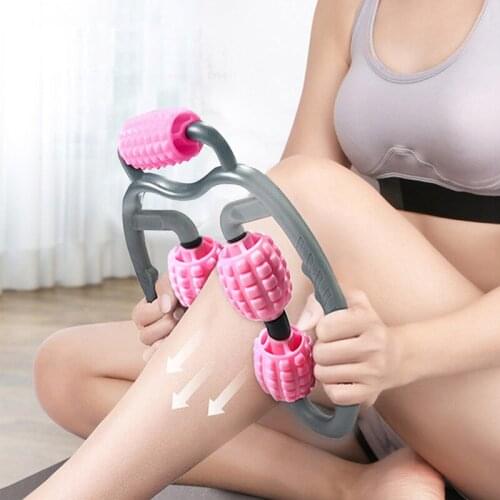 5 wheels U Shape Massage Roller Cylinder Pilates Trigger Point Arm Leg Neck Full Body Joint Slim Machine Tool Yoga Muscle Relax