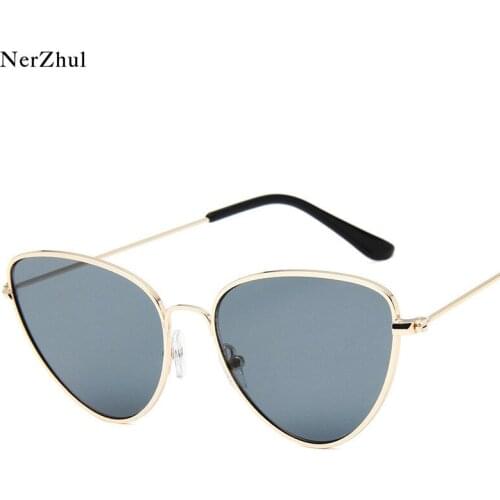 NerZhul Fashion Sunglasses Women 2018 New Trending Styles Cute Cat Eye Shades Glasses For Women Retro Ladies Mirror Sun Glasses