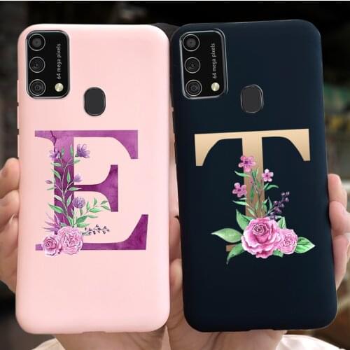 Fashion Alphabet Flower Printed Case For Samsung M21 M21S Phone Case Candy Silicone Soft Cover For Samsung Galaxy M21 21s M21s