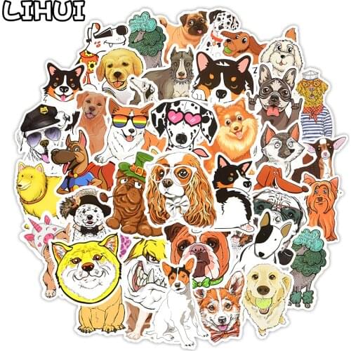 50 PCS Cute Dog Sticker Corgi Dachshund Animal Stickers to DIY Water Bottle Laptop Phone Suitcase Car Decals Toys for Kids Gifts