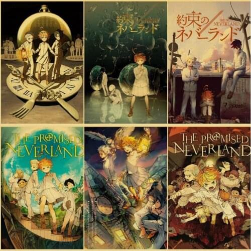 Retro poster anime cartoon promise neverland poster print print canvas poster home decoration