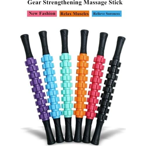 Plastic 9 Gear Muscle Massager Yoga Deep Muscle Relaxation Massage Shaft Training Fascia Sticke Roller Rod Shaft Fitness Tool