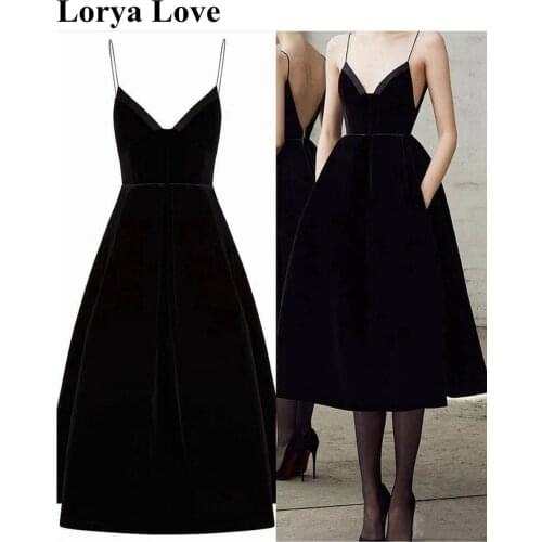 Simple Black Cocktail Dresses Short 2020 V-Neck Graduation Short Prom Dresses Summer Vestidos De Gala Women Party Night Gowns