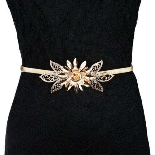Luxury Belt Designer Golden Flower Chain Waist Belt Cinch Corset Belt For Dress Waistband Belts For Women Cummerbunds