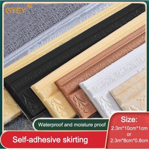 3D Self-adhesive Waist Line Wall Stickers Background Wall Border Skirting Line Stickers Waterproof Anti-collision Strip