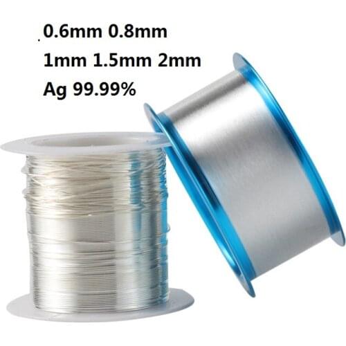 0.6mm 0.8mm 1mm 1.5mm 2mm Ag 99.99% silver Filament Wire Ag SilverwireCAS silver silk filamentary Silver Line silver thread