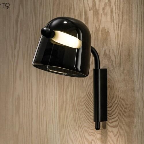 Nordic Design Modern Mona Glass Wall Lamp Smoke Grey Creative Ins LED Wall Sconce Light Fixtures Living Room Bedroom Studio Home