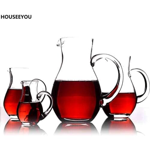 Multi Sizes100ml/150ml/250ml/500ml Glass Measuring Jug Wine Decanter Barware Tool Aeration Juice Pot Tip Nozzle Liquor Dispenser