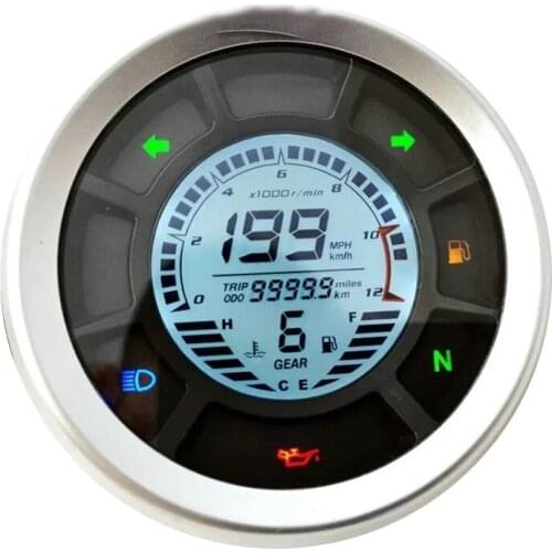 Universal LCD Digital Speedometer Odometer Tachometer Cylinders Gear Odometer Tachometer Trip Meter for Yamaha Kawasaki