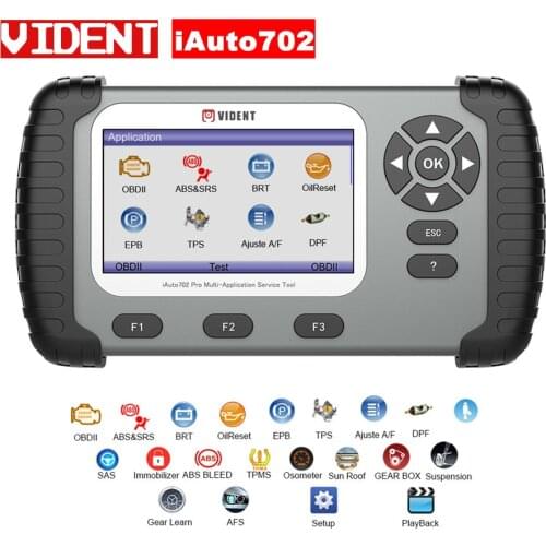 VIDENT iAuto 702 Pro Multi-applicaton Service Tool Support ABS/SRS/EPB/DPF Update to 19 Maintenances 3 Years Free Update Online