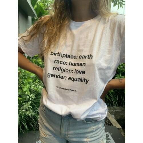 You Decide Who You Are cute T-Shirt 100% Cotton Aesthetic unisex women quote vintage Fashion grunge funny hipster tshirt top tee