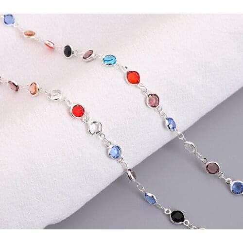 1 meter multi-color crystal bead chain jewelry making necklace anklet DIY suitable for jewelry making supplies