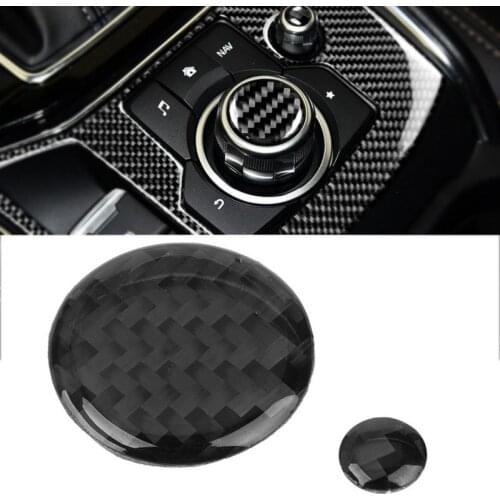 2Pcs Real Carbon Fiber Volume Button Cover Trim for Mazda CX-5 2017-2018 Car Styling