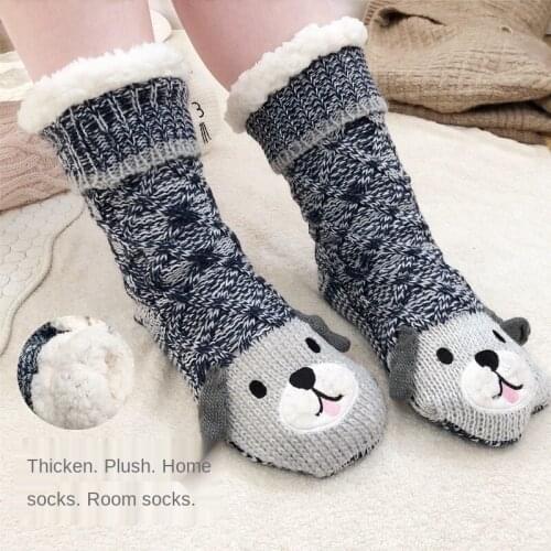 2020 Winter Padded Household Socks Floor Socks Adult Cartoon Cute Shoes Socks Carpet Socks Sleep Socks Middle Tube Fashion Socks