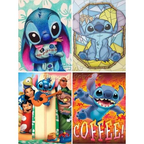 Disney Cartoon Diamond Painting Blue Little Monster Hawaii 5D DIY Children Mosaic Kit Square Rhinestone Mural Embroidery Home