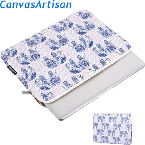 Brand CanvasArtisan Laptop Bag11,12,13,14,15,13.3,15.6, Blue Elephant Sleeve Case For Macbook Air Pro Computer,Dropship F044