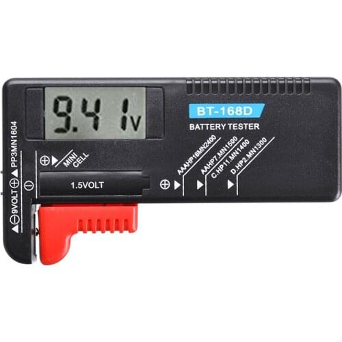 Digital Battery Tester Electronic Battery Volt Checker for AA AAA C/D 9V 1.5V Button Cell Batteries Voltage Power Meter