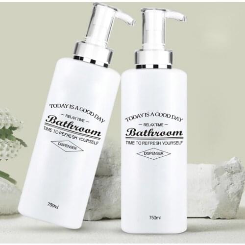 750ml Cylindrical Soap Dispenser Bottle Shampoo Conditioner Sub-bottle Multi-purpose Acrylic Pump Head Lotion Bottle