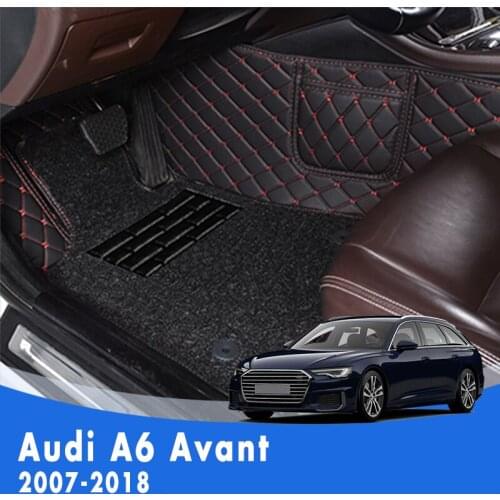 LHD Double layer Wire loop Carpets Car Floor Mats For Audi A6 Avant 2018 2017 2016 2015 2014 2013 2012 2011 2010 2009 2008 2007
