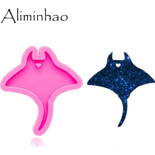 DY0349 Shiny sting rays mold DIY keychain jewelry epoxy mould silicon Resin Crafting keychain silicone molds moulds