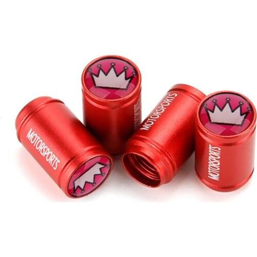 Crown Emblem Car Tire Valve Caps Bike Bicycle Accessories Auto Parts Wheel Tyre Air Bouchon Valve Stem Cover Dustproof Protector