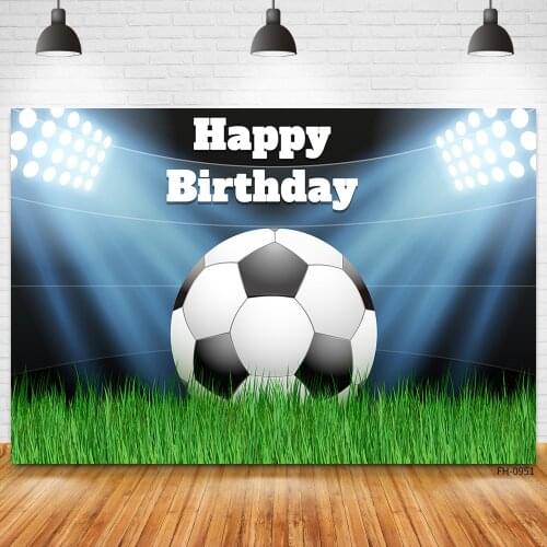 Soccer Green Grass Boy Birthday Decoration Photography Backdrop Football Field Stadium Playground Background Photo Studio Props