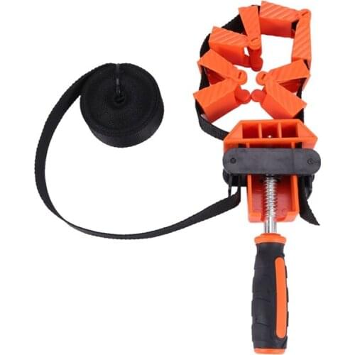 Woodworker Photo Frame with Strap Clamp Holder Miter Vise Ratchet Angle Clamp Band Tool