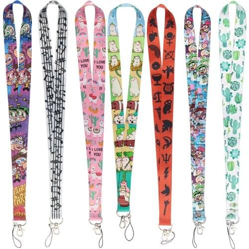 JF0145 Musical Notes Cute Alpaca Lanyard For Keys Hanging Ropes Phone Badge Neck Straps Cactus Necklaces Fashion Accessories