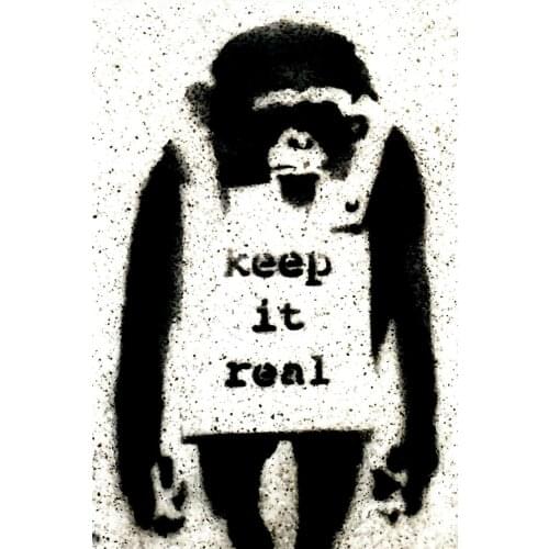 KEEP IT REAL MONKEY MOVIE Art print Silk poster Home Wall Decor