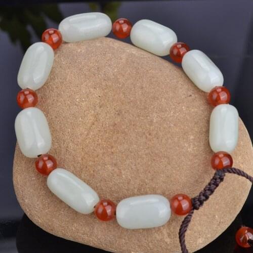 China Hetian 100% pure natural stone bracelet hand fashion accessories