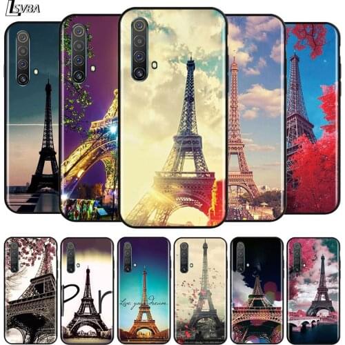 Beautiful Eiffel tower for OPPO Realme V15 X5 X3 X50 X7 X2 C17 C11 C3 C2 7 7i 6 6S 6i 5 Narzo 20 Pro Black Phone Case