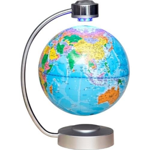 Creative Decoration LED Light 8 Inch Electronic Magnetic Levitation Floating Globe World Map Best Gift For Men Boys