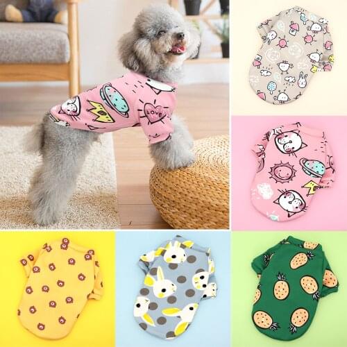 Cute Puppy Dog Clothes Soft Cotton Cat Dog T-Shirt Sweater Winter Pet Clothing For Cats Small Dogs Chihuahua Yorkshire Shih Tzu