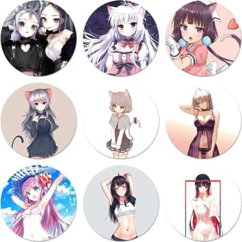 Cartoon anime kawaii Girl Cat Icons Pins Badge Decoration Brooches Metal Badges For Backpack Decoration