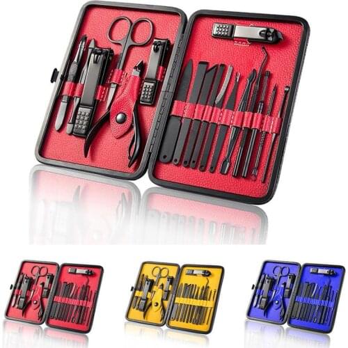18 Piece Set High Quality Manicure Tool Kit Creative Stainless Steel Portable Travel Hygiene Kit Nail Cutter Tool Set for Unisex