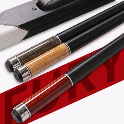 NEW FURY NA North America Hard Maple Pool Cue Stick 12.75mm 11.75mm with Hard Black White Mix Pool Cue Case Set 19oz 19.5oz