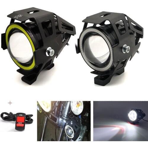 2Pcs Motorcycle Headlights Front Spotlight 12V U7 LED Light Fog Lamp For Honda cbf 1000 600 600f cbr 600 f 650f 900 rr 250 r