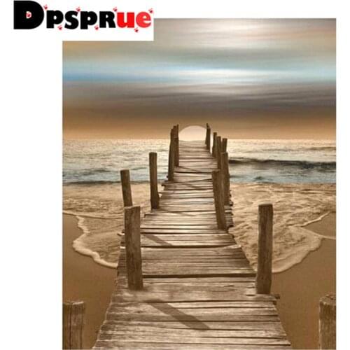 Dpsprue Full Square/Round 5D Diy Diamond Painting Cross Stitch "Scenery Sea" Diamond 3D Embroidery Mosaic Home Decor Gift D076