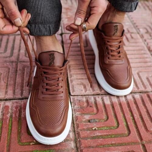 Knack Casual Male Shoes 707 Tan High Outsole Brown Lace-Up Casual Style Latest Fashion Spring Summer New Season