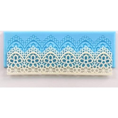 Silicone Mold Cake Lace Mats Mold Silicone Lace Mat Fondant Cake Decorating Tools Wedding Flower Embossing Mould Bakery FM817