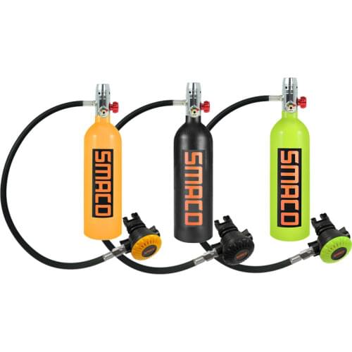 SMACO S400 Mini Scuba Diving Tank Oxygen 1000ML Dive Cylinder with 16 Minutes Large Capability Capacity with Refillable Design