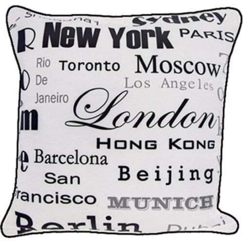 Modern Hot Cities Pop New York Moscow London Printed Fashion Decorative Pillow Case Art Cushion Cover Throw Sham 45CM x 45CM