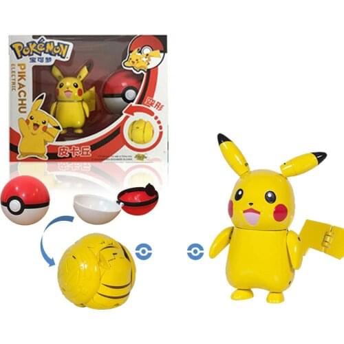 Takara Tomy Pokemon Deformation pokeball Figures Toys Transform Pikachu Charizard Squirtle Action Figure Model Dolls Kids gifts