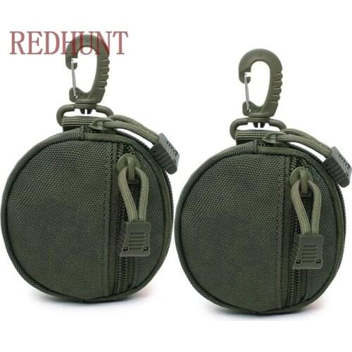 Tactical Round Wallet Pouch Portable Mini Key Coin Pocket with Hook Waist Belt Bag Outdoor Accessories Bag EDC Purse