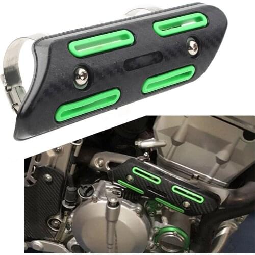 Green Motorcycle Exhaust Muffler Pipe Protection Heat Shield Cover Guard Universal For ECX Honda CRF 230 Dirt bike Motocross