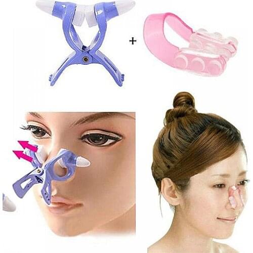 2pcs Nose Clip Up Shaping Shaper Lifting Bridge Straightening Beauty Clip Care Nose Up Tools Massage Nose Clip Corrector No Pain