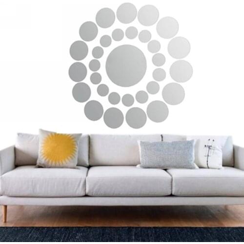 31pcs Round Mirror Wall Stickers Decor Decal Art Mural Home Bathroom Modern Home Decorations