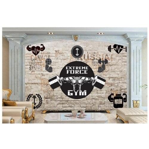 3d wallpaper 3d murals wallpaper for walls 3 d Gym mural wall paper custom Retro fitness tooling background wall decoration