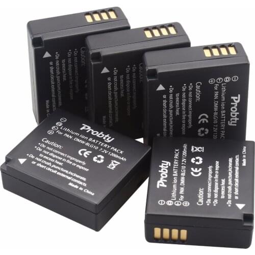 5Pcs Probty DMW-BLG10 DMW BLG10 Battery for Panasonic Lumix DC-ZS70 DMC-GX80 DMC-GX85 DMC-ZS60 DMC-ZS100 DMC-GF6 DMC-GX7K Camera